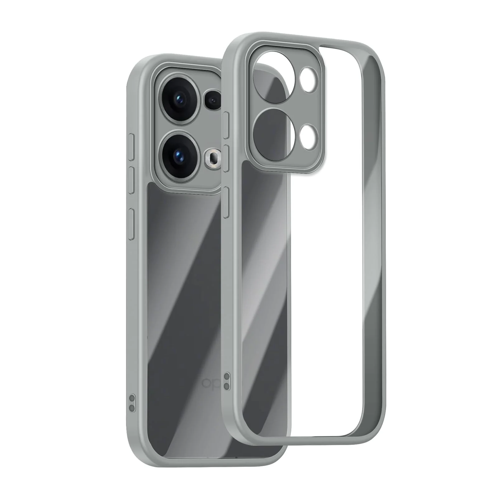 DL3 Mobilak Compatible with OPPO Reno 13 5G / OPPO Reno13 5G Case Transparent, Military-Grade Shockproof Anti-Yellowing, Slim Protective Phone Case Full Bumper Cover With Camera Protective - Gray