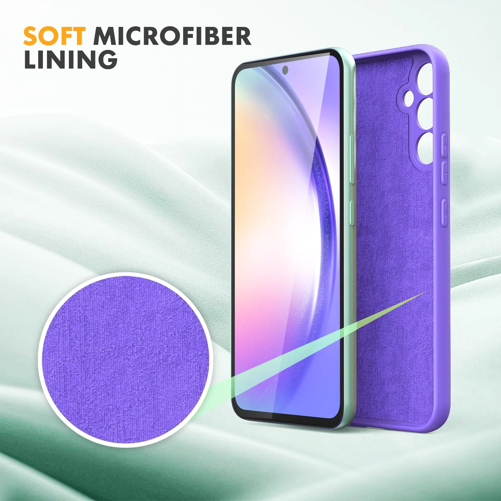 DL3 Mobilak Samsung Galaxy A24 4G Case, Soft Flexible Silicone Gel Rubber Bumper Cover, Full Body Shockproof Protective Phone Case - Light Purple