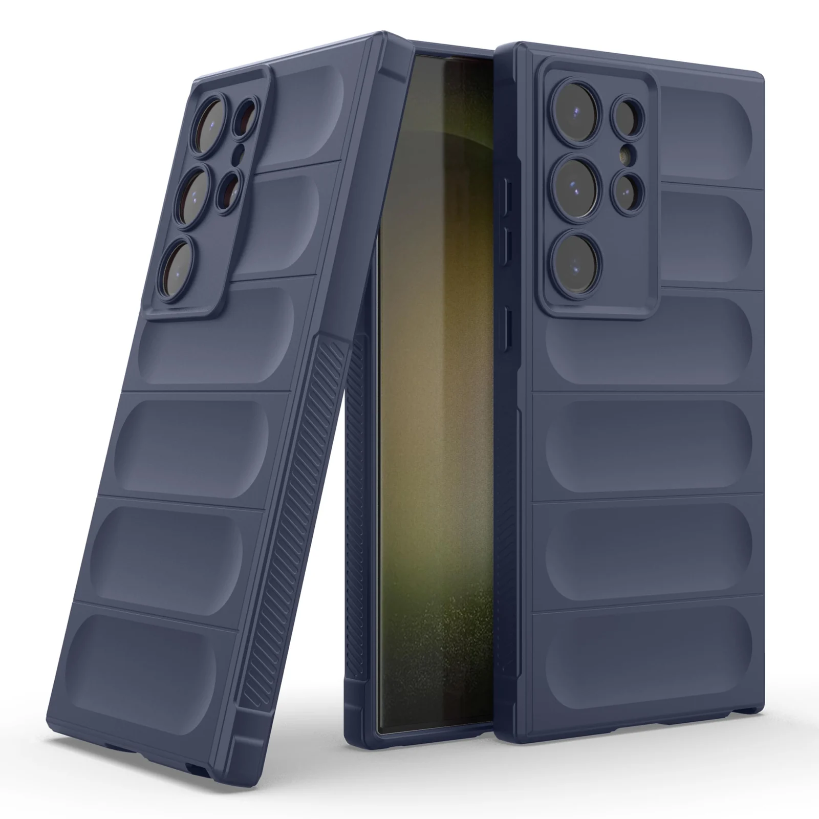 DL3 Mobilak Flexible Silicone and TPU Protective Case with Camera Protection for Samsung Galaxy S24 Ultra - Blue