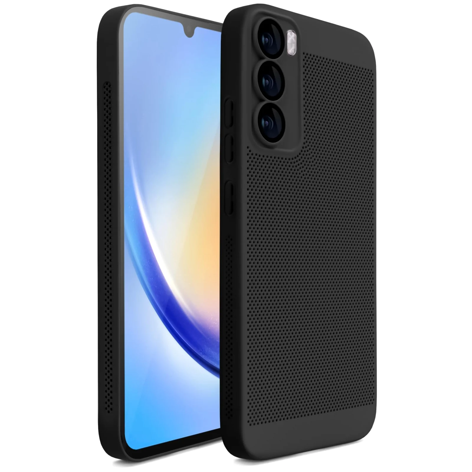 DL3 Mobilak PC Protective Case for OPPO Reno12 5G with Camera Protection and Shockproof Design - Black