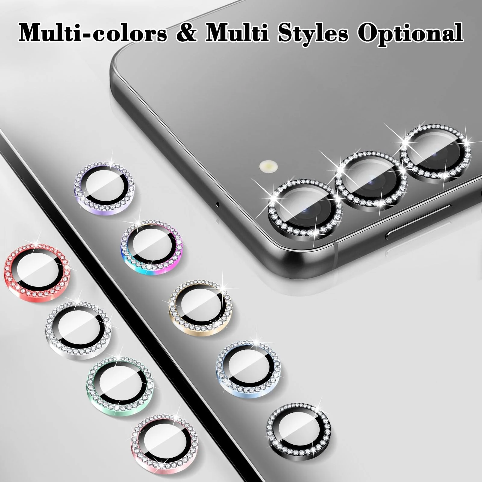 DL3 Mobilak Camera Lens Protector for Samsung Galaxy A16 5G/4G Accessories, 9H Tempered Glass Metal Individual Ring Camera Cover Screen Protector for Samsung A16, Case Friendly, Anti Scratch - Diamond Black