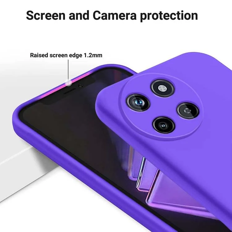 DL3 Mobilak Liquid Silicone Protective Case for realme 11 4G with Microfiber Lining and Shockproof Design - Purple