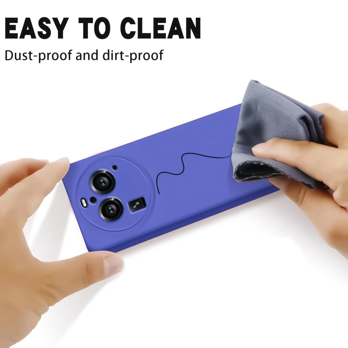 DL3 Mobilak Liquid Silicone Protective Case with Soft Microfiber Lining with Full Camera Protection for OPPO Find X6 Pro - Light Blue