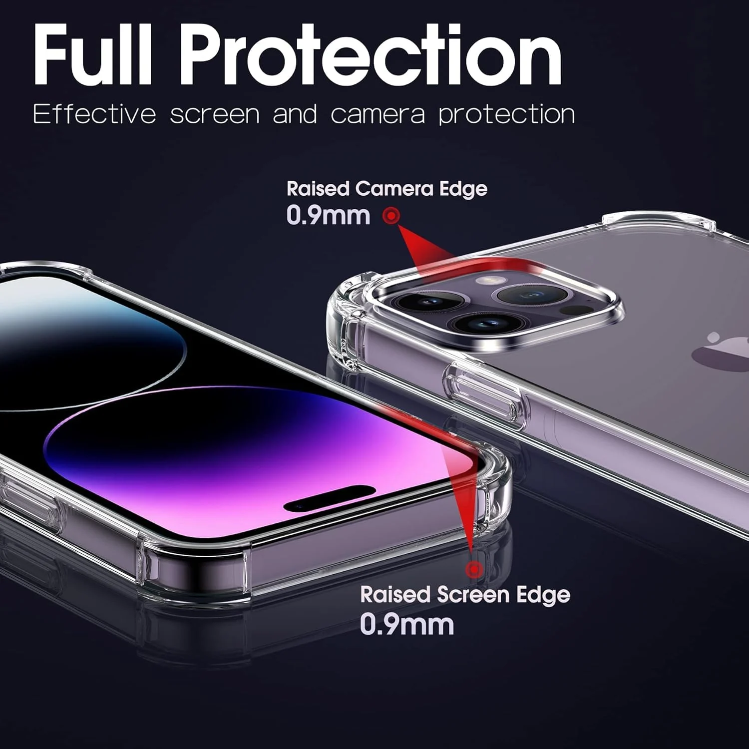 DL3 Mobilak Case Compatible with iPhone 14 Pro Max, Cover Silicone Transparent TPU Gorilla Anti-shock Shockproof Corners - Clear