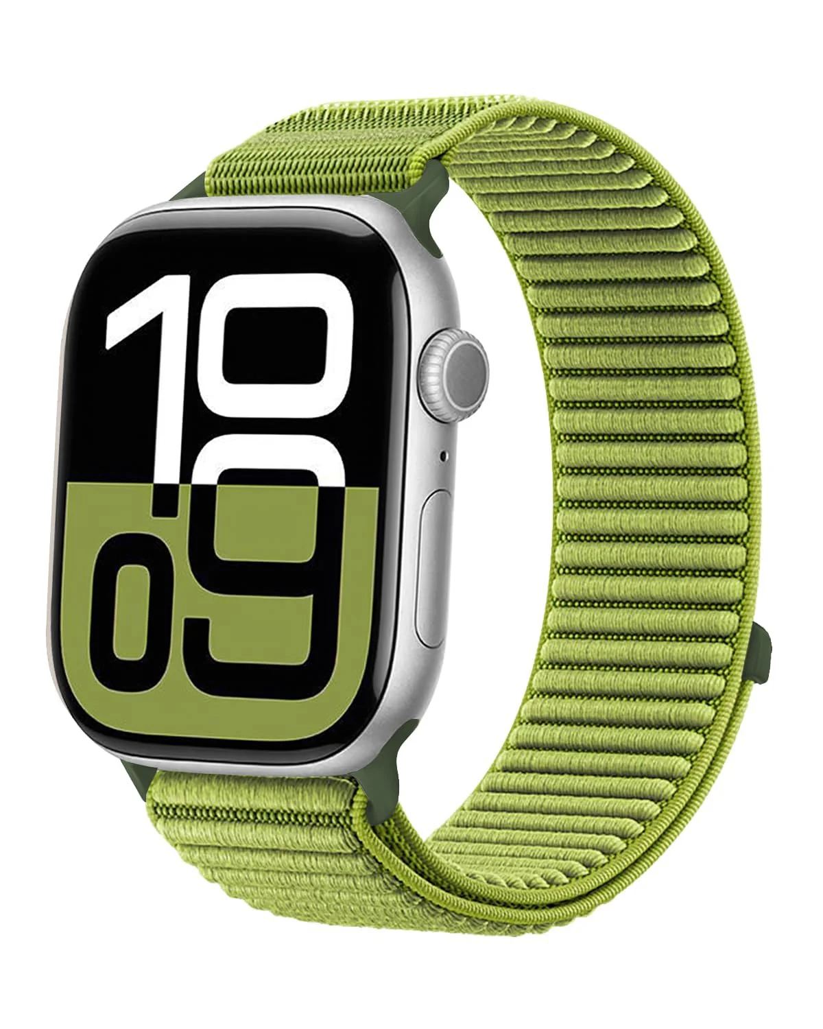 DL3 Mobilak Nylon Loop Sport Band Compatible with Apple Watch Band 49mm 46mm 45mm 44mm 42mm Men Women, Stretchy Strap Elastic Fabric Wristband for iWatch Series 11 10 9 8 7 6 5 4 SE3 SE2 SE Ultra 3 2 1 - Field Green