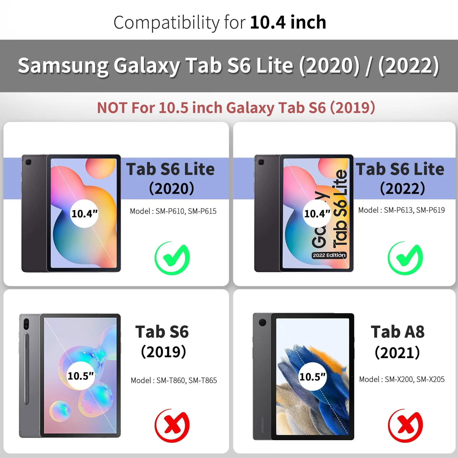 DL3 Mobilak Smart Case For Samsung Galaxy Tab S6 Lite 10.4 inch 2022 (SM-P613/P619) & 2020 (SM-P610/P615) with Pencil Holder, Soft TPU Smart Stand Back Cover Auto Wake/Sleep - Rose Gold