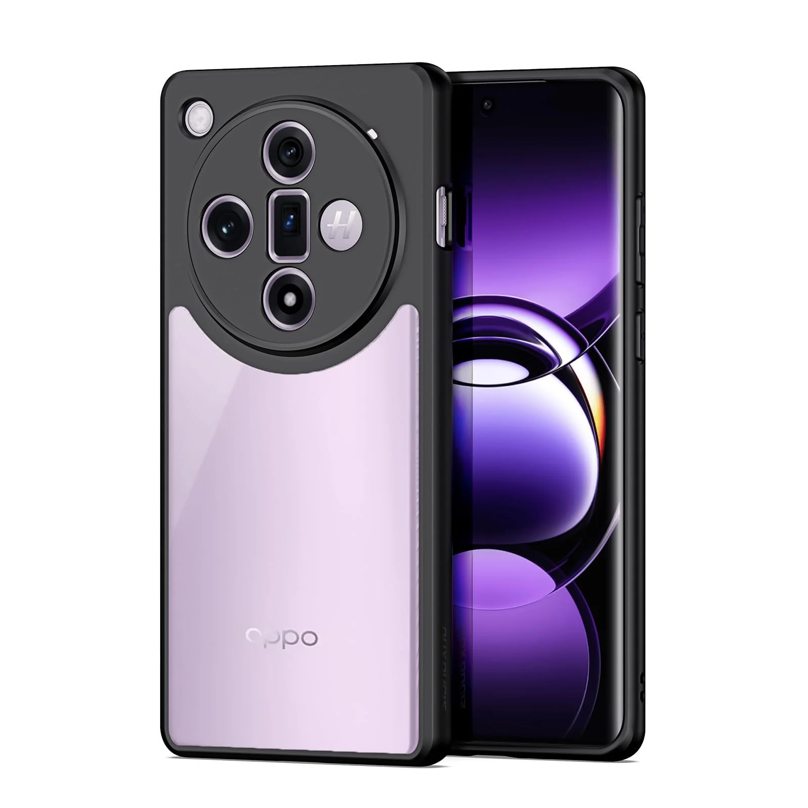 DL3 Mobilak Clear PC and TPU Protective Case for OPPO Find X7 5G with Camera Protection and Military-Grade Protection - Black