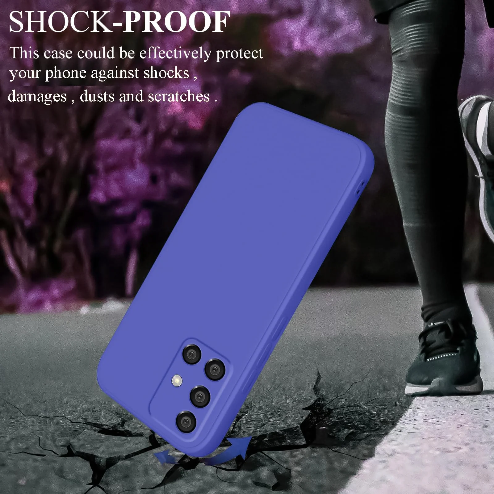 DL3 Mobilak Soft Silicone Protective Case for Samsung Galaxy A51 with Microfiber Lining and Shockproof Design - Light Blue