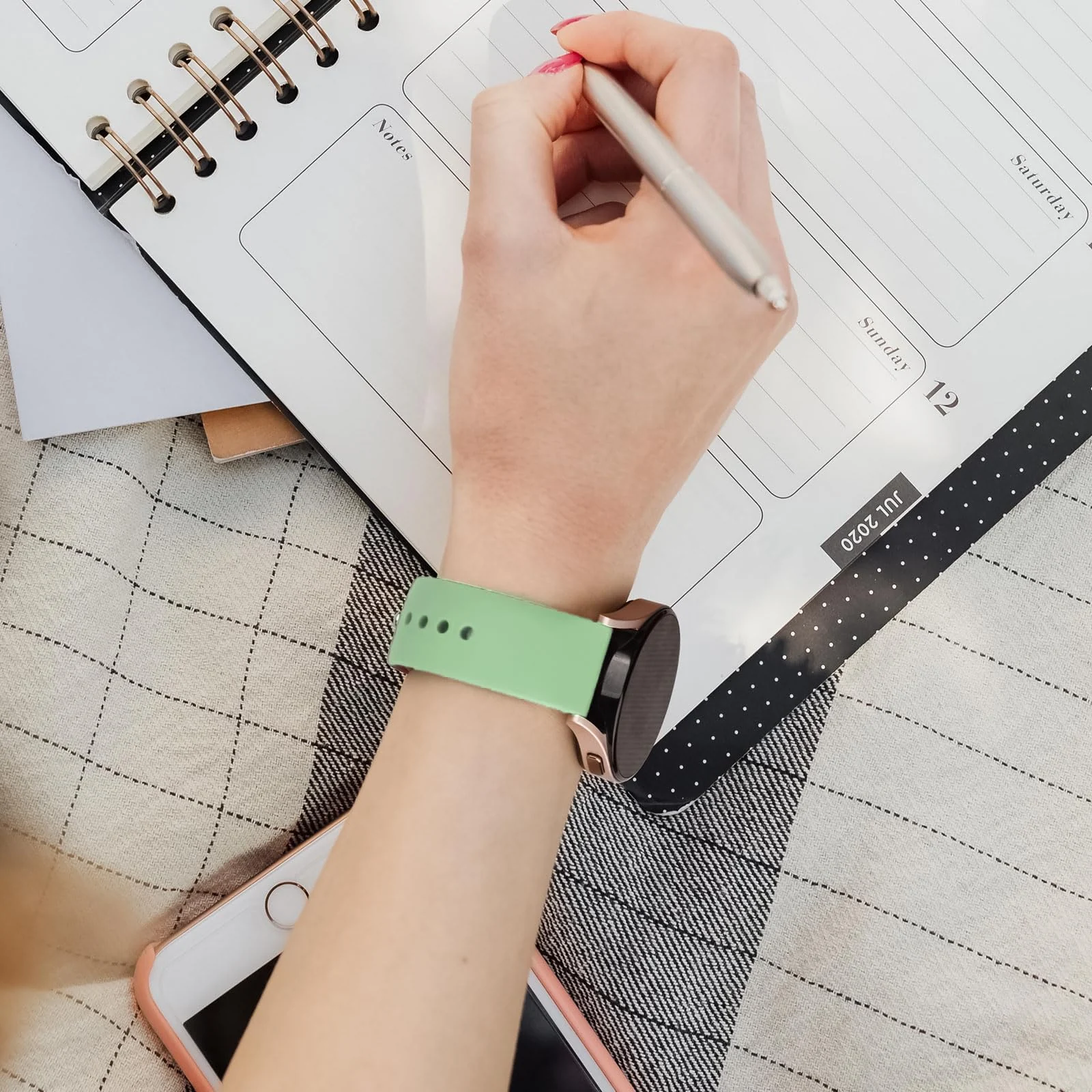 DL3 Mobilak Straps Compatible with Xiaomi Redmi Watch 5 Active/Redmi Watch 5 Lite Bracelets for Men Women, 22mm Soft Silicone Strap, Waterproof Adjustable Band Sports Replacement - Mint Green