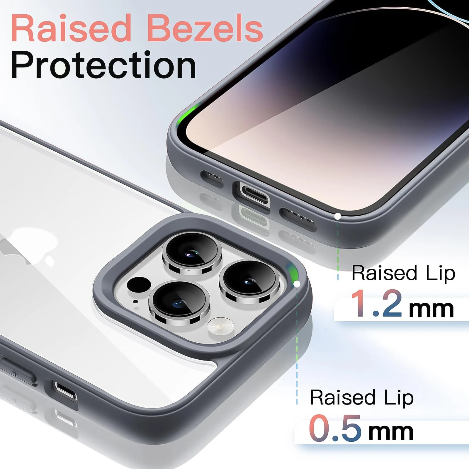 DL3 Mobilak Case Compatible With iPhone 11 Pro Max (6.5 Inch), Clear Case Shockproof Hard PC +Soft Silicone [Not Yellowing] Transparent Protective Slim Case Phone - Gray
