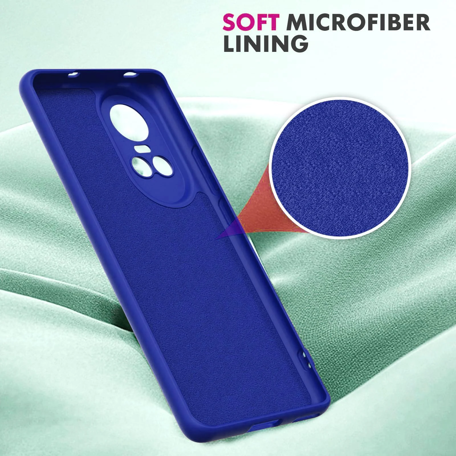 DL3 Mobilak Liquid Silicone Protective Case with Soft Microfiber Lining with Full Camera Protection for OPPO Reno 10 5G / OPPO Reno 10 Pro 5G - Pepsi