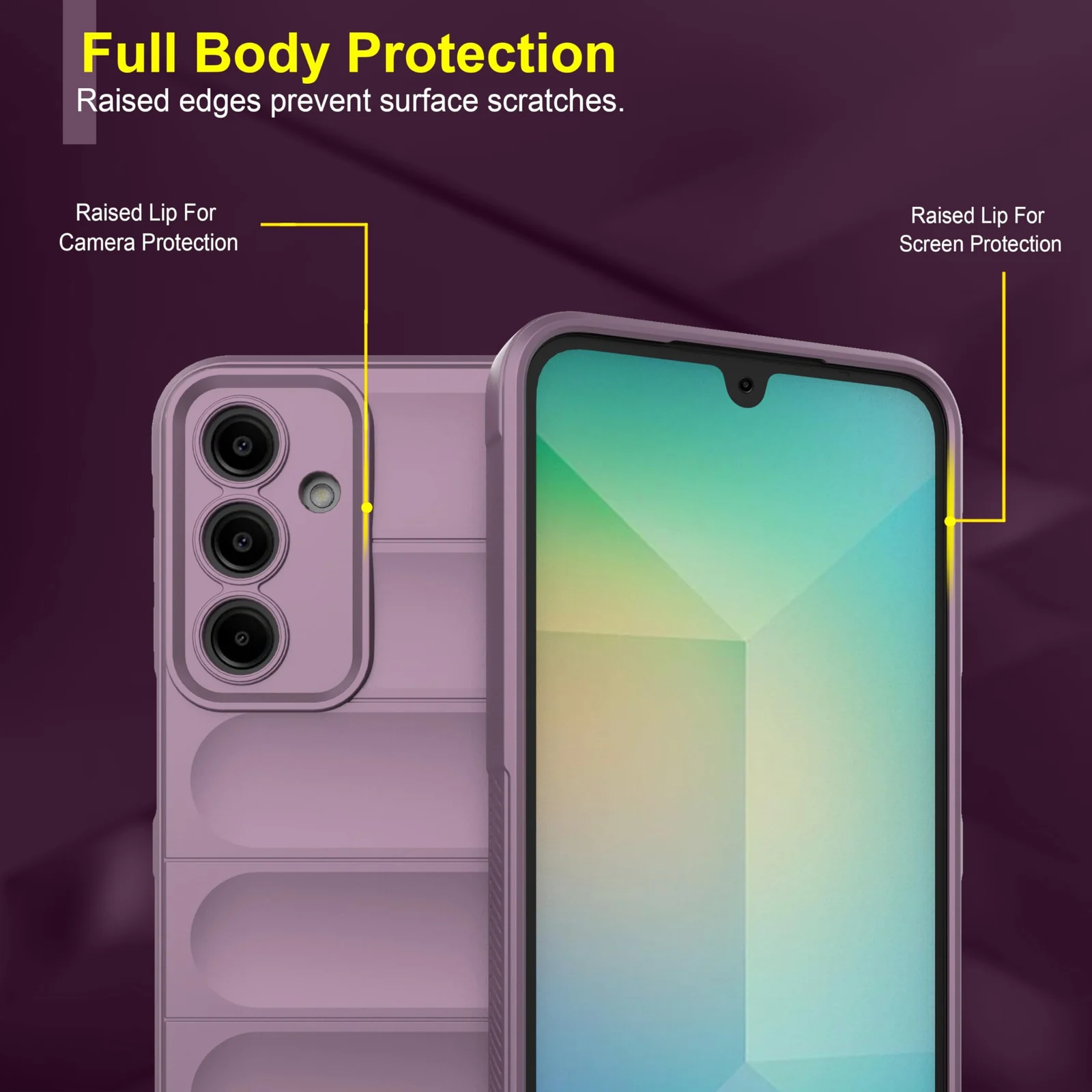 DL3 Mobilak Silicone Case for Samsung Galaxy A25 Heavy Duty Protective [Slim Fit] Shockproof Soft Flexible Protective Design Shock-Absorption TPU Cover With Camera Protection - Purple