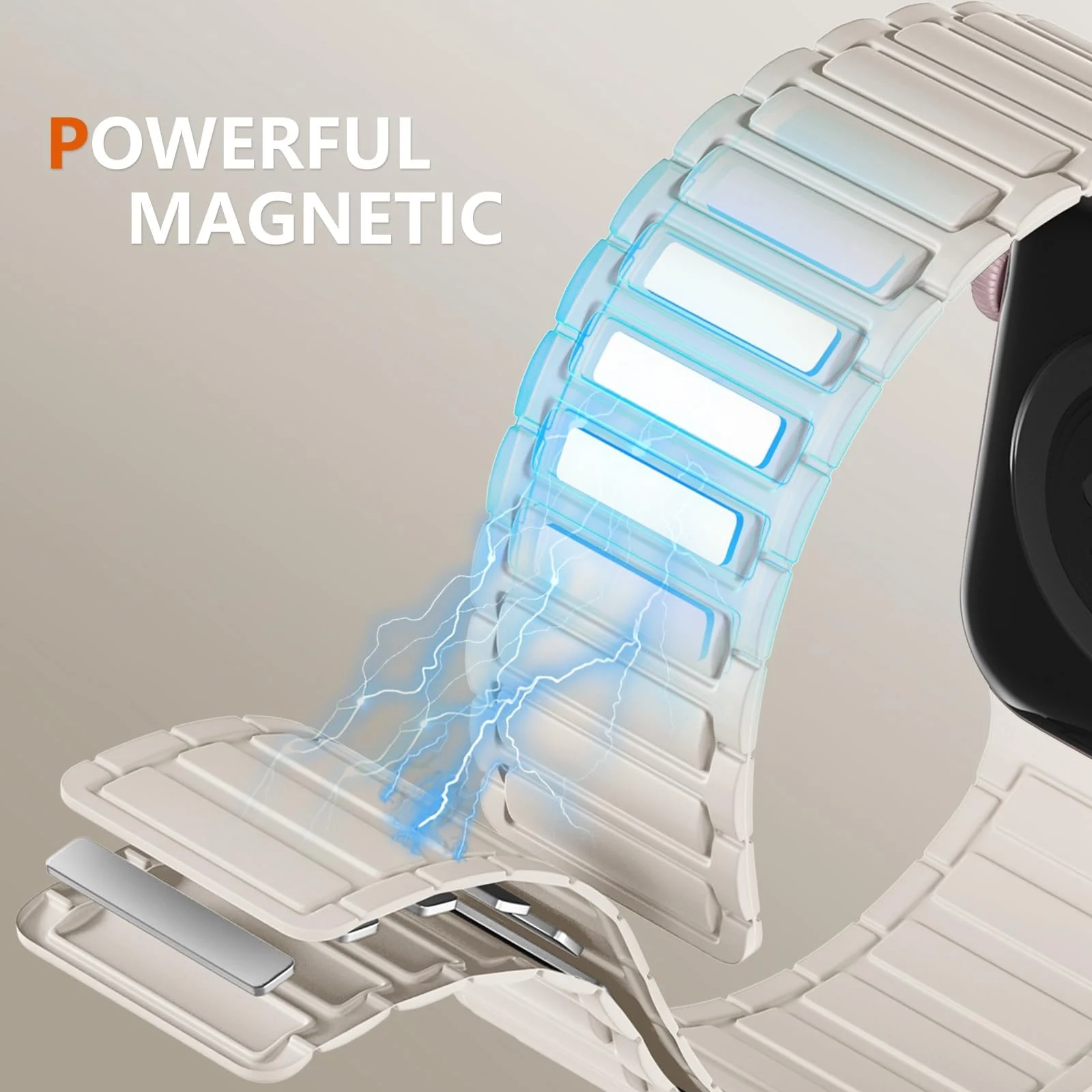 DL3 Mobilak Silicone Straps Compatible with Apple Watch Ultra Strap 49mm 46mm 45mm 44mm 42mm, Loop Band with Strong Magnetic Closure Designed for iWatch Ultra Ultra 2 Series 11 10 9 8 7 6 5 4 3 2 1 SE - B-Starlight