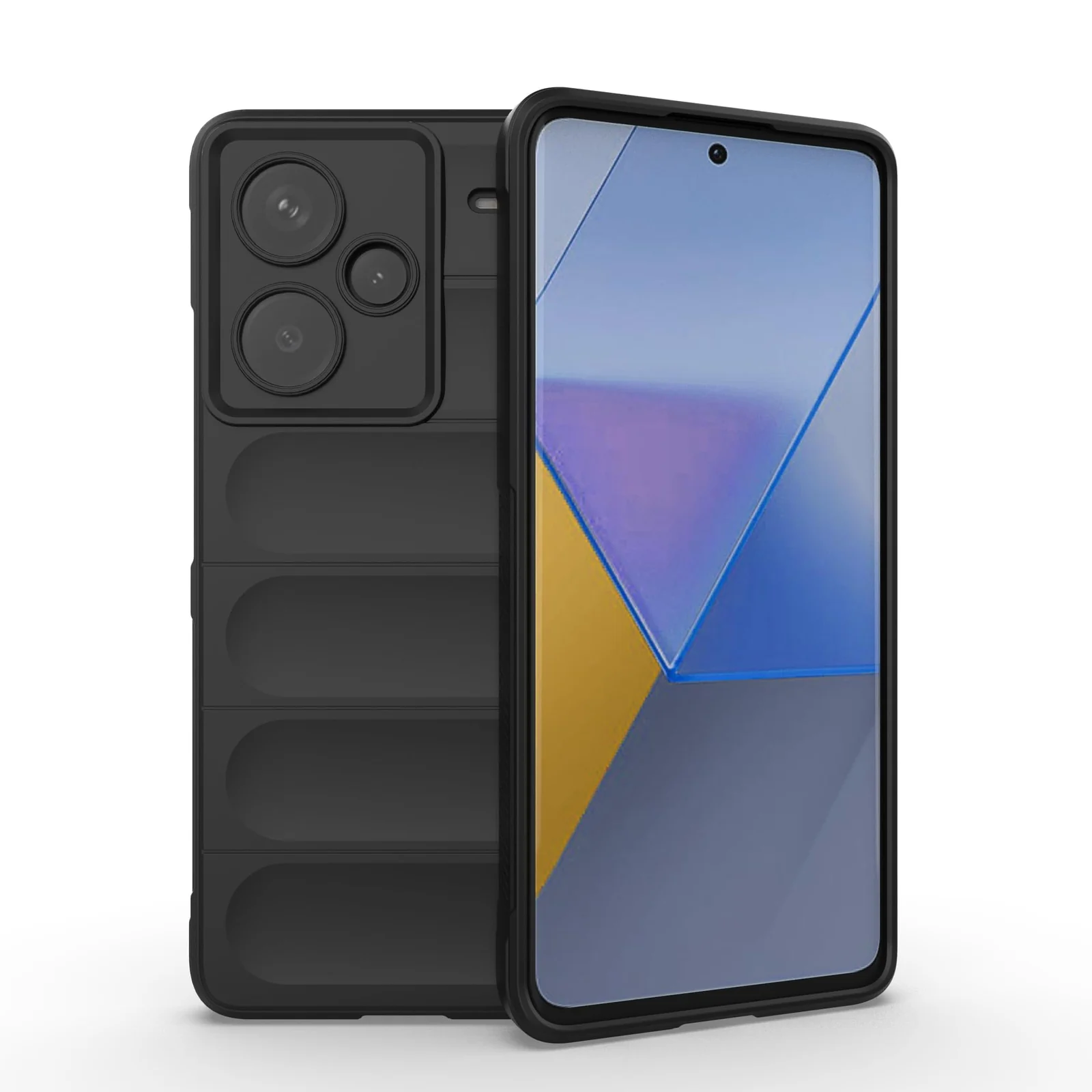 DL3 Mobilak Soft Silicone Protective Case for Xiaomi Redmi Note 13 Pro+ Plus 5G with Camera Protection and Shockproof Design - Black