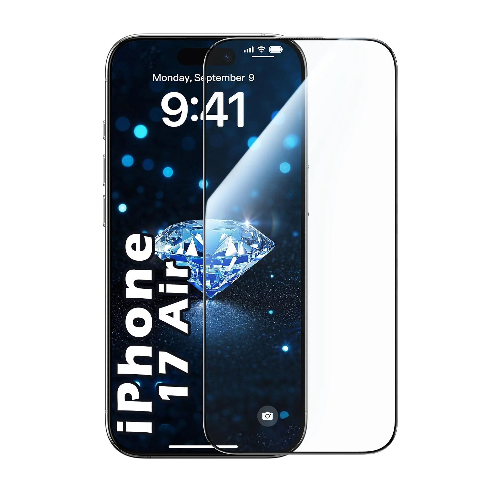 DL3 Mobilak for iPhone 17 Air 6.5-Inch Tempered Glass Screen Protector, 9H Hardness Anti-Scratch Tempered Glass flim, Case Friendly, Anti-Scratch For iPhone Air - Clear