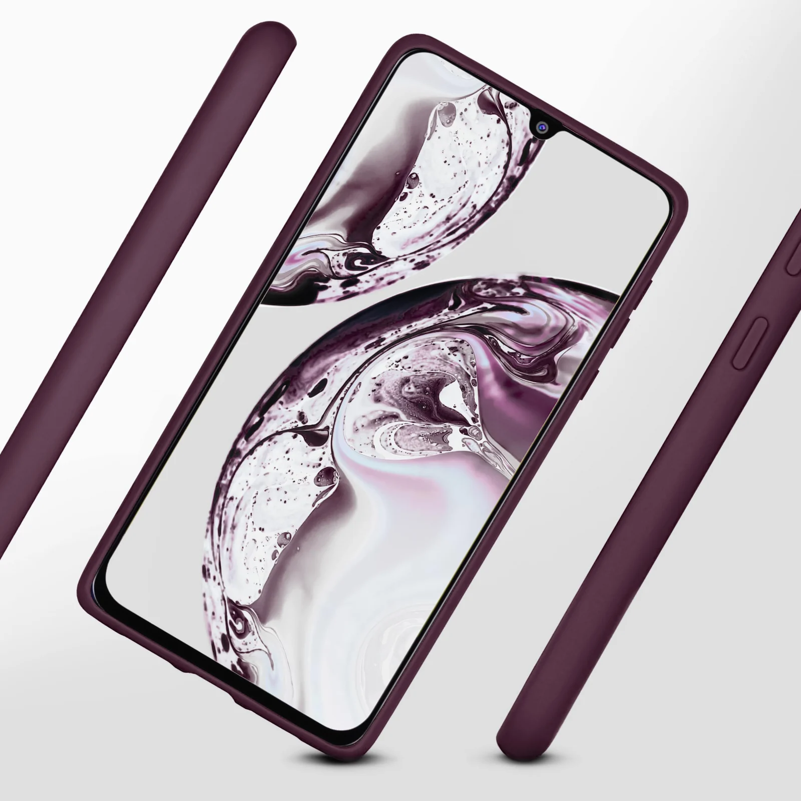 DL3 Mobilak Samsung Galaxy M31 Case, Soft Flexible Silicone Gel Rubber Bumper Cover, Full Body Shockproof Protective Phone Case (Win Red) - Wine Red