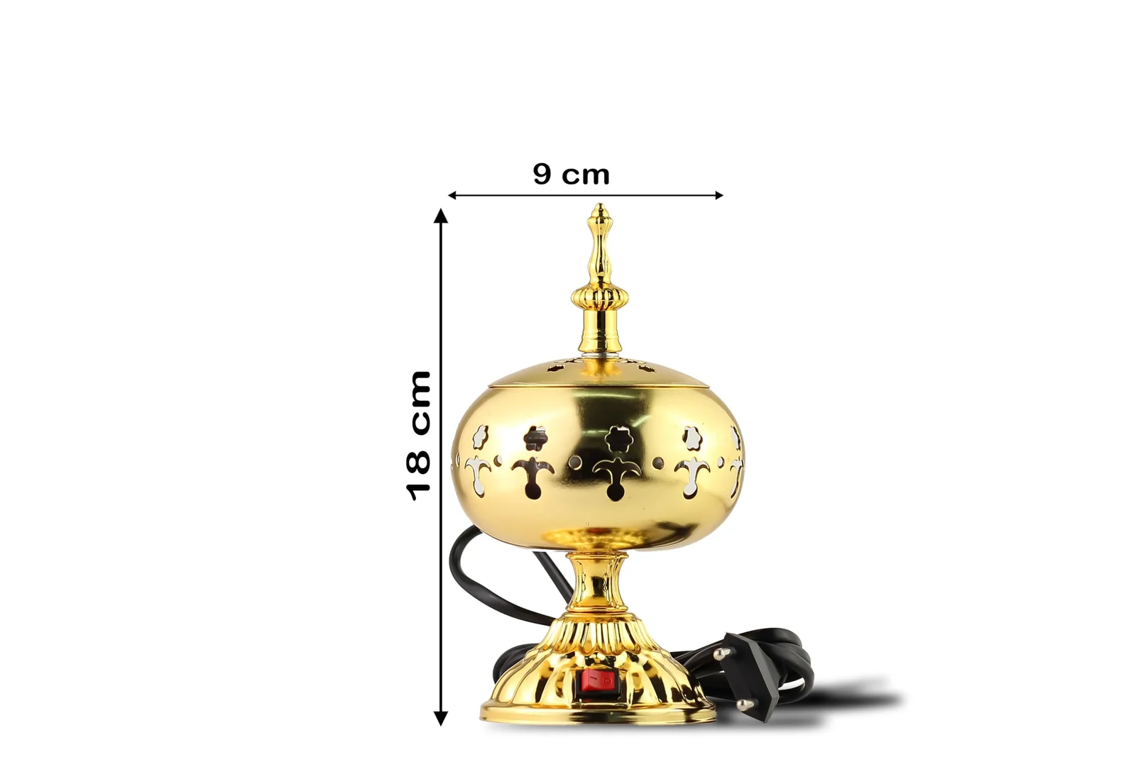 Mobigon Arabian Electric Incense Burners metal Vintage Arabic Burner, Middle Eastern Incense Holder- Electric Incense Burner Bakhoor Suitable For Arabian Oud, Home, Hotel Decor - V. Gold
