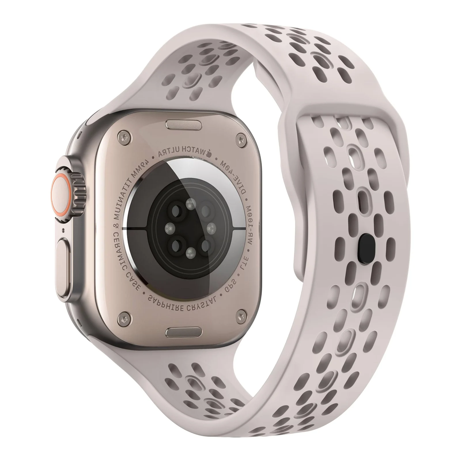 DL3 Mobilak Breathable Sport Band Compatible with Apple Watch 49mm 46mm 45mm 44mm 42mm, Soft Silicone Replacement Strap for iWatch Series 11 10 9 8 7 6 5 4 SE3 SE2 SE Ultra 3 2 1 - Milktea