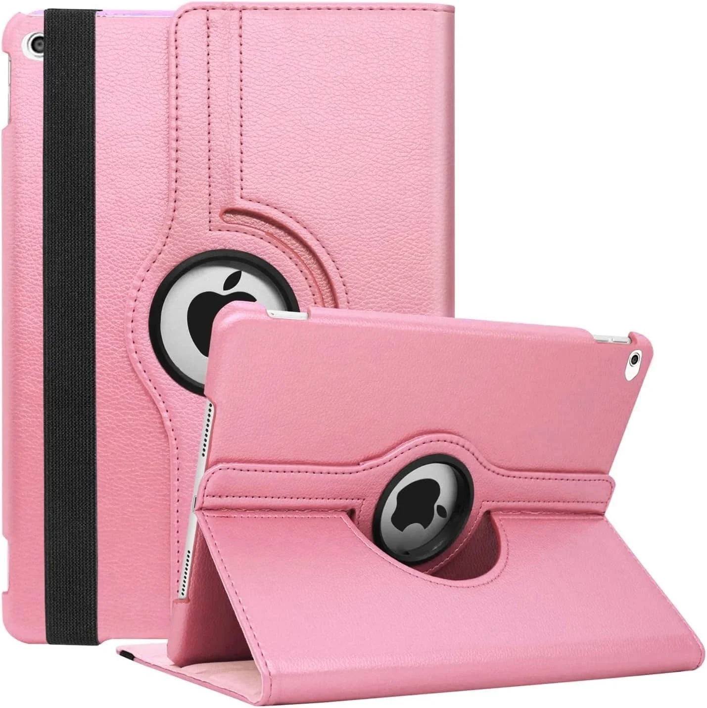 DL3 Mobilak Protective Cover for iPad 9.7 2018 2017 / iPad Air 2 / iPad Air, 360° Rotatable Smart Stand, Leather Folio Flip Cover with Multi-Angle Viewing, Auto Wake Sleep - Pink