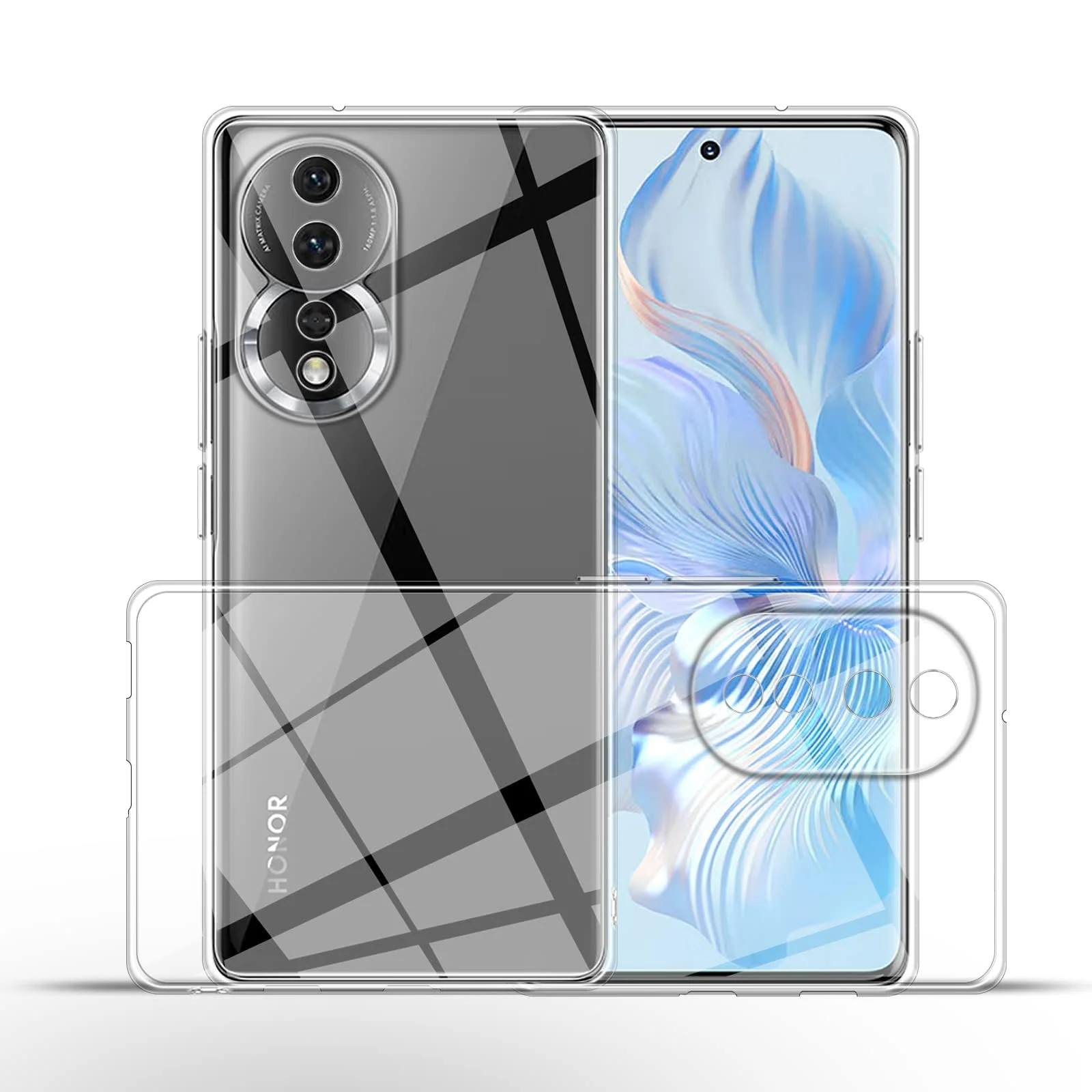 DL3 Mobilak Case Compatible with Honor 80 Case Crystal Soft TPU Gel Case Flexible Silicone Anti-Scratch Camera Protection TPU Cover - Clear