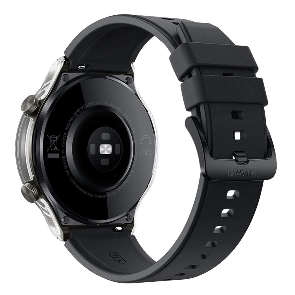 DL3 Mobilak Case Compatible with Huawei Watch GT2 Pro PC Cover with Bezel Tempered Glass Protection, Ultra Thin Full Protection for Huawei Watch GT 2 Pro Protective Case - Clear