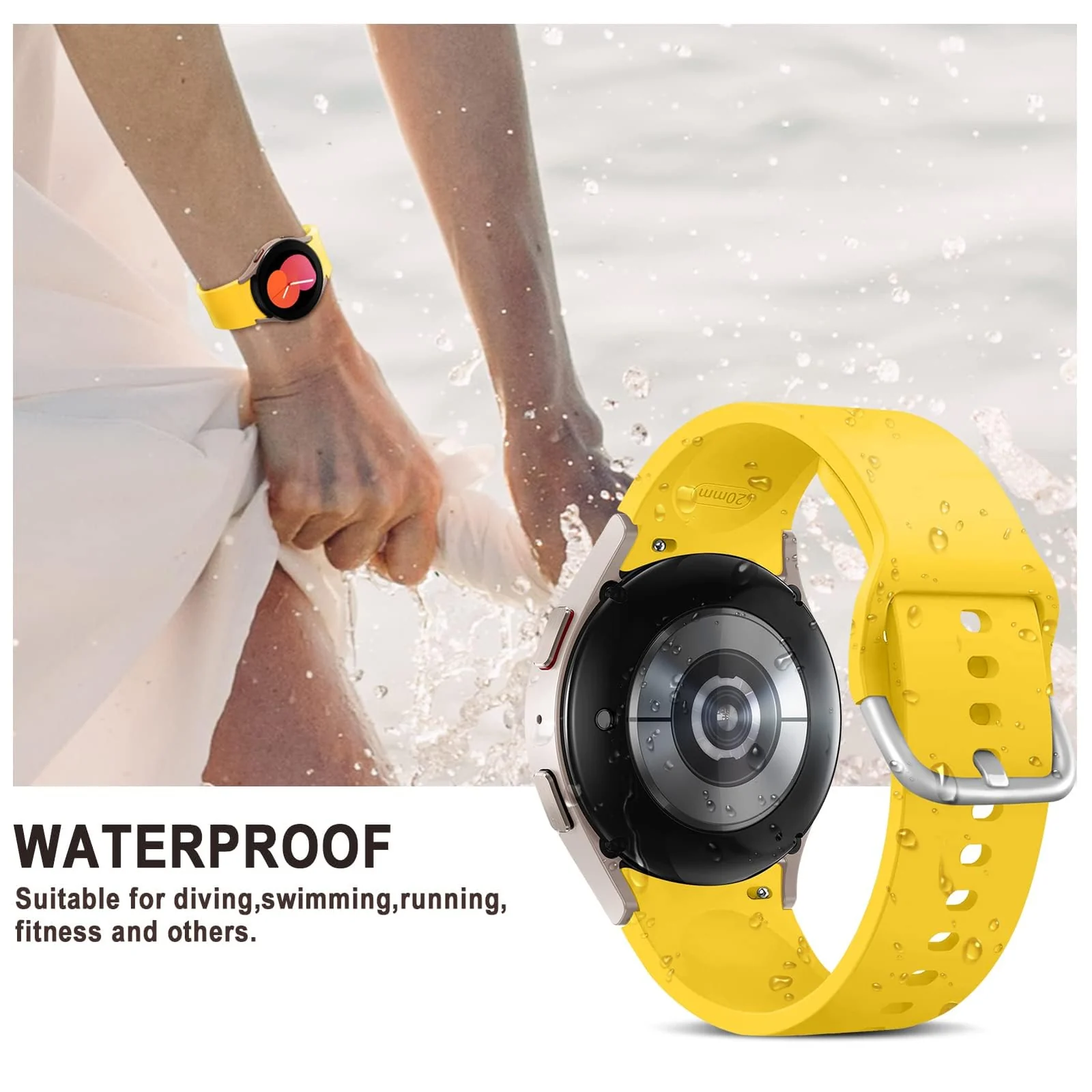 DL3 Mobilak Silicone Buckle Band 22MM Strap For Samsung Galaxy Watch3 45mm/Galaxy 46mm/Gear S3/For Huawei Watch 3/4/GT3 46MM/GT4 46MM/GT2E/GT2 Pro/GT GT2 46MM/Magic Watch2 46mm/Amazfit GTR 2/2e/3/4 - Black