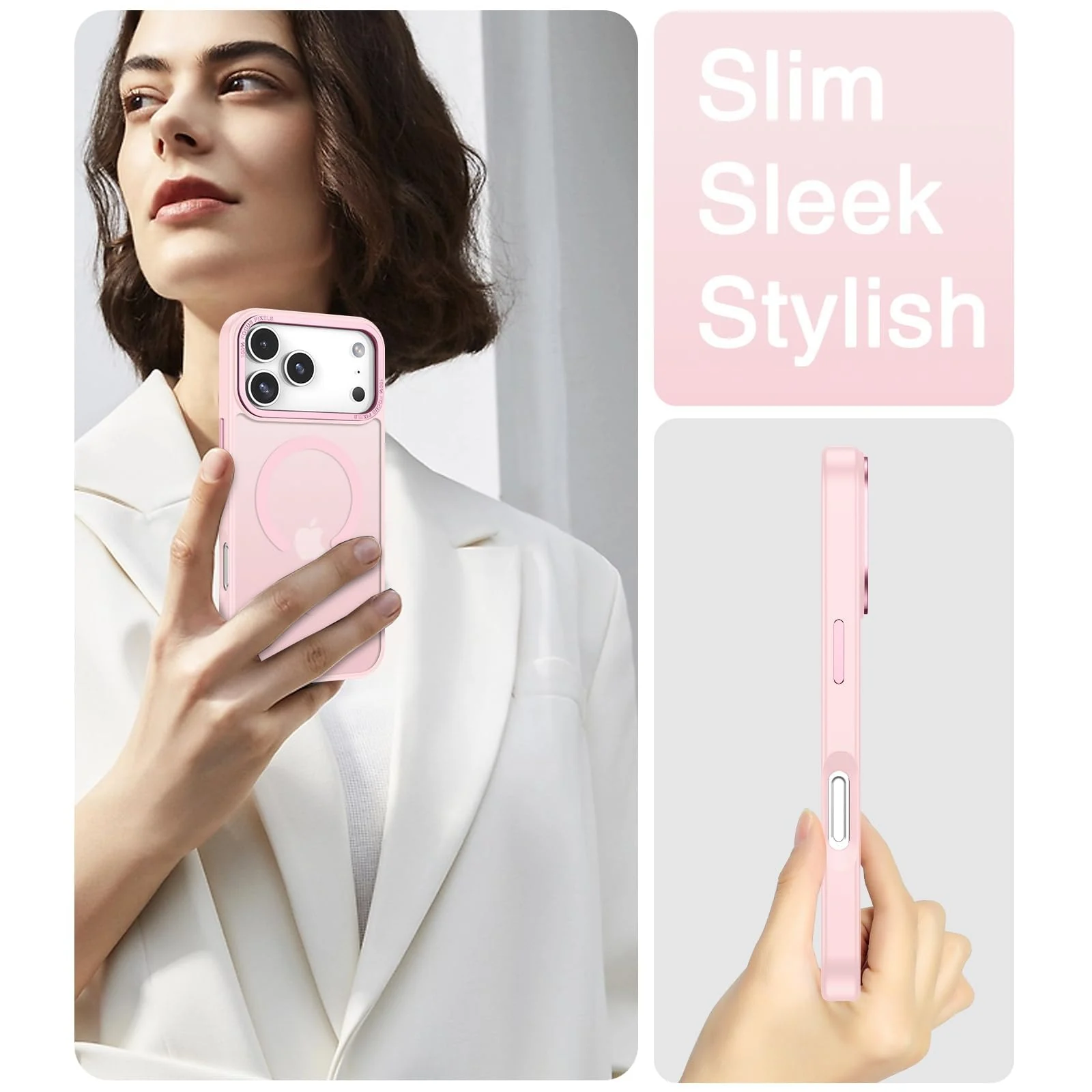 DL3 MOBILAK Protective Phone Case for Apple iPhone 18 Pro and 17 Pro - Pink