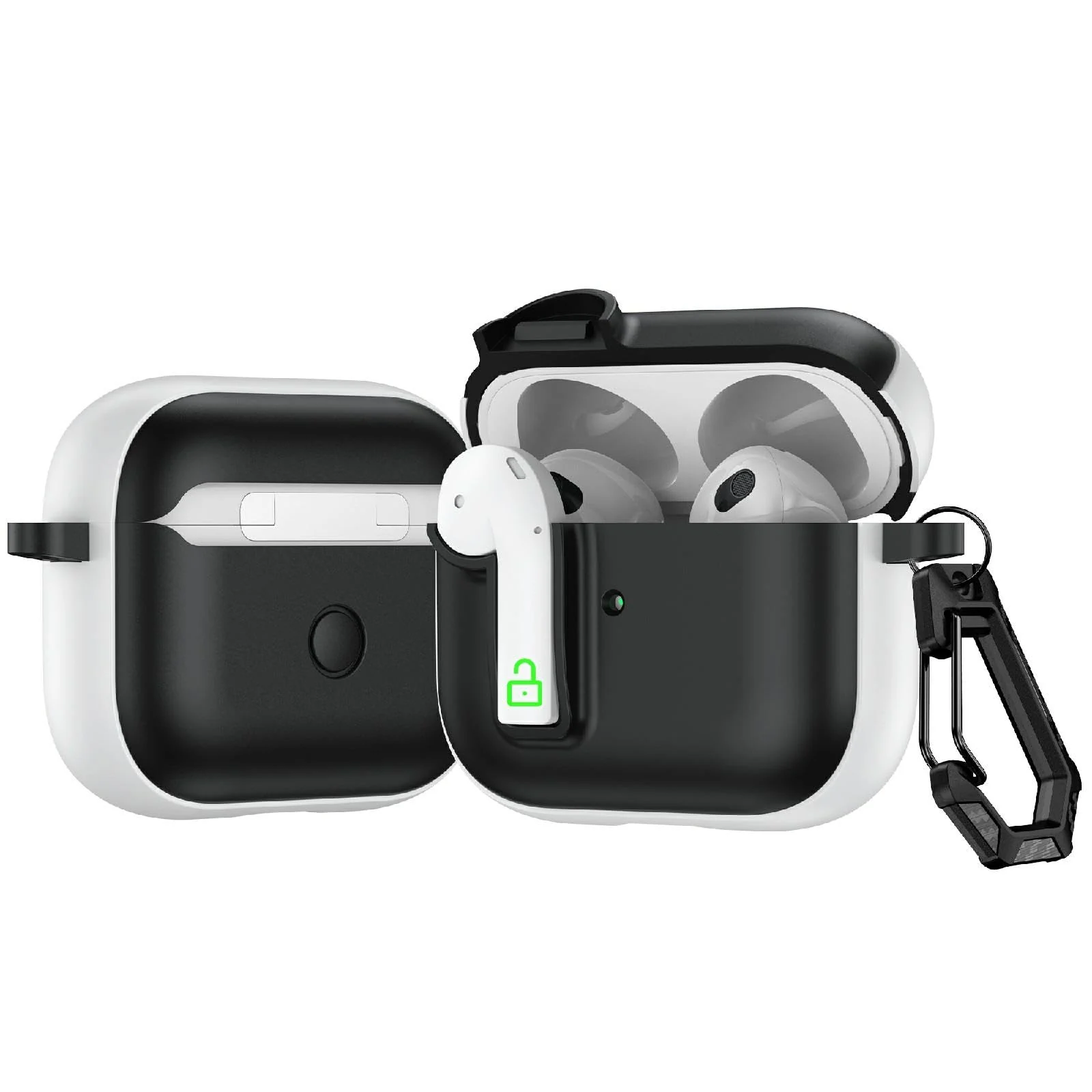 DL3 Mobilak Compatible with AirPods 3 Case with Lock, Cute AirPods 3rd Generation Case Cover, Shockproof Protective Cover for AirPod 3rd 2021 with Keychain