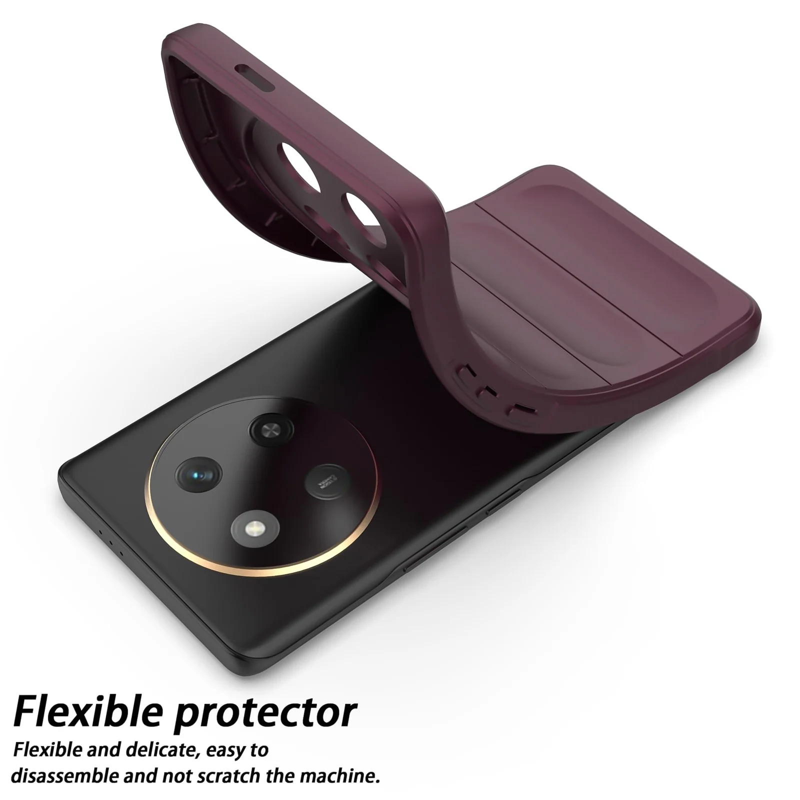 DL3 Mobilak Flexible Silicone and TPU Protective Case with Camera Protection for Honor X9C - Wine Red