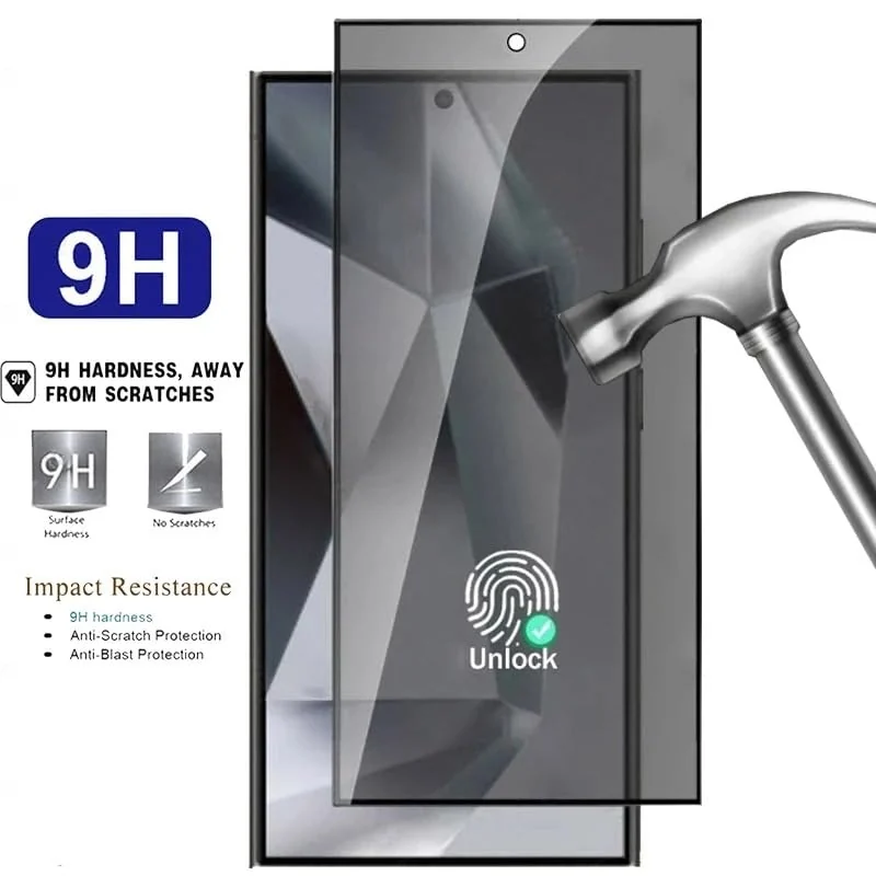 DL3 Mobilak Samsung Galaxy S25 Ultra Privacy Screen Protector, Anti-Spy 9H Hardness Tempered Glass Film [Case Friendly] [Bubble Free] - Black
