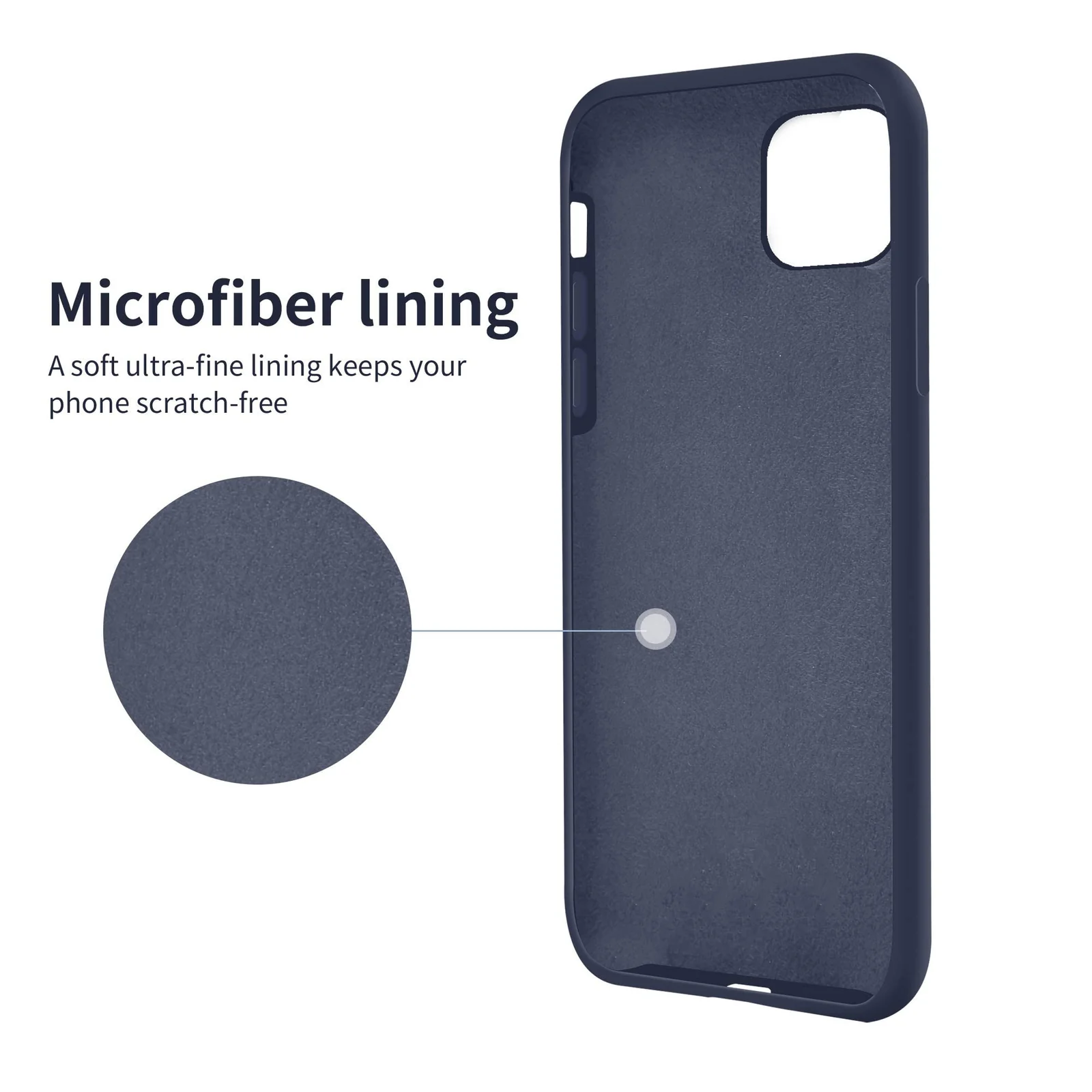 DL3 Mobilak Liquid Silicone Case for iPhone 11 (6.1 Inch), Shock-absorbing protection, Scratch-resistant surface, Soft microfiber lining - Midnight Blue