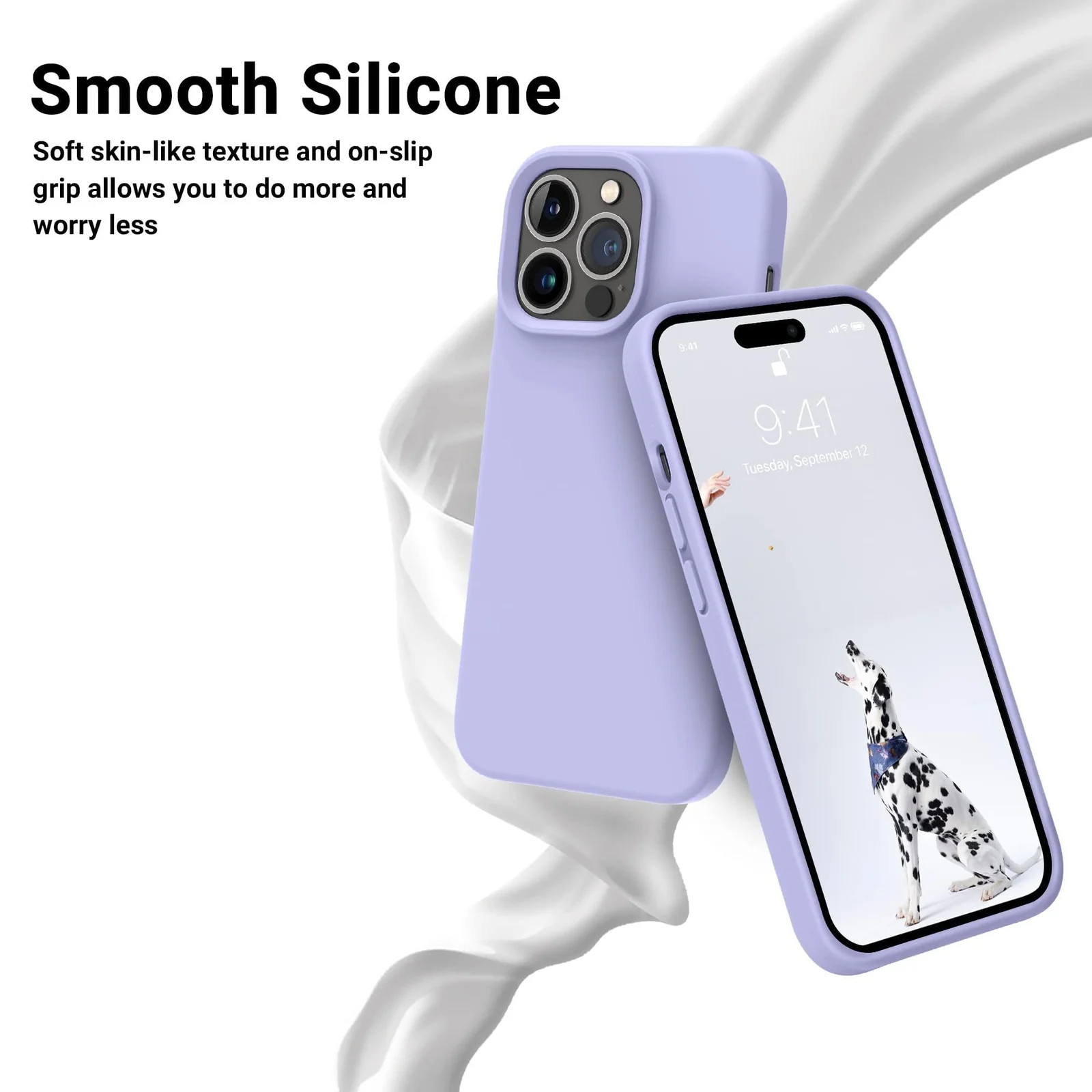DL3 Mobilak Liquid Silicone Case for iPhone 11 Pro (5.8 Inch), Shock-absorbing protection, Scratch-resistant surface, Soft microfiber lining - Purple A
