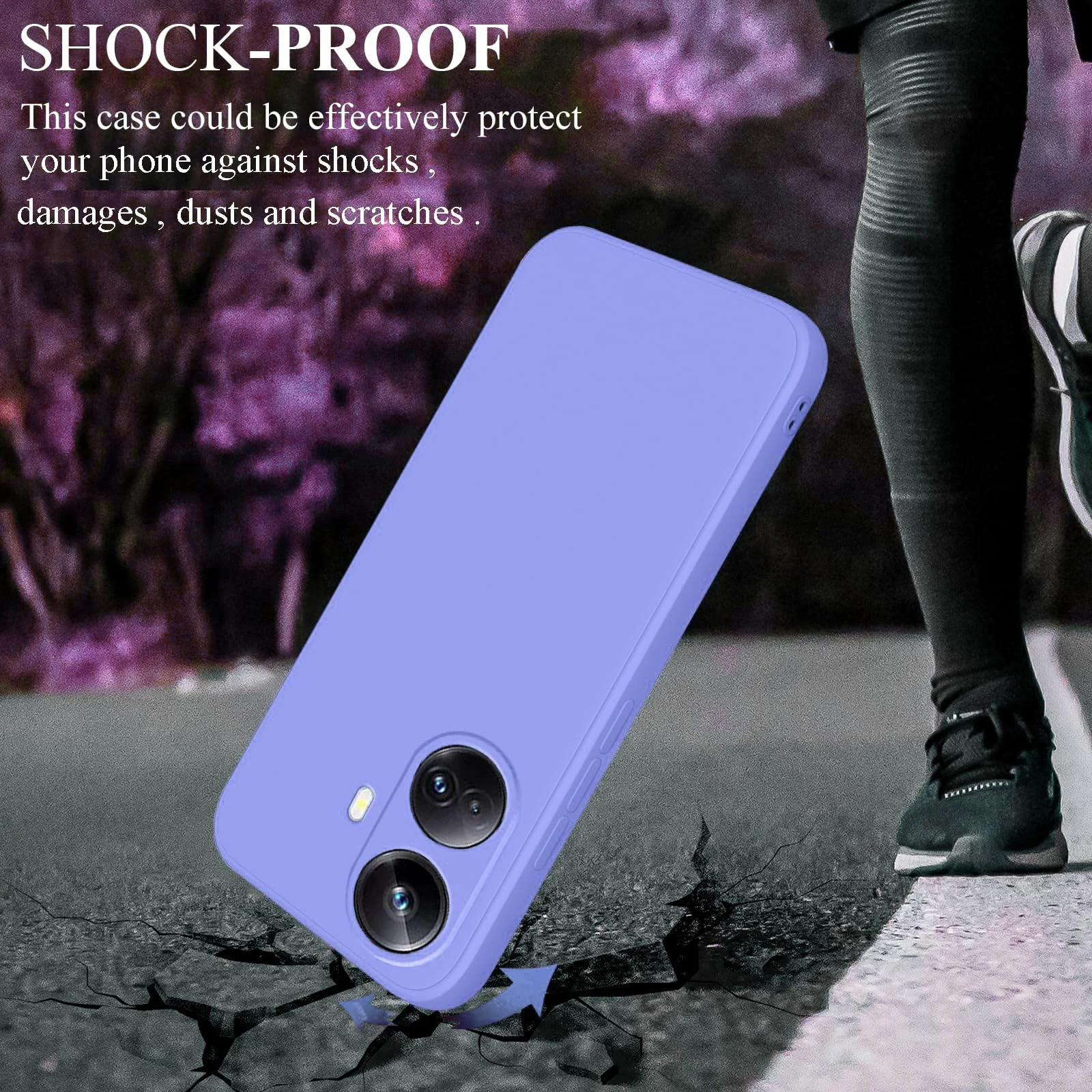DL3 Mobilak Soft Silicone Protective Case for realme 10 pro plus with Microfiber Lining and Shockproof Design - Baby Blue