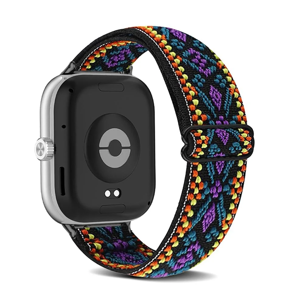 DL3 Mobilak Nylon Strap Compatible with Redmi Watch 4/Redmi Watch 5/Xiaomi Smart Band 8 Pro/Band 9 Pro, Soft Elastic Nylon Straps, Adjustable Stretchy Sports Replacement Wristbands - Bohemia Blue
