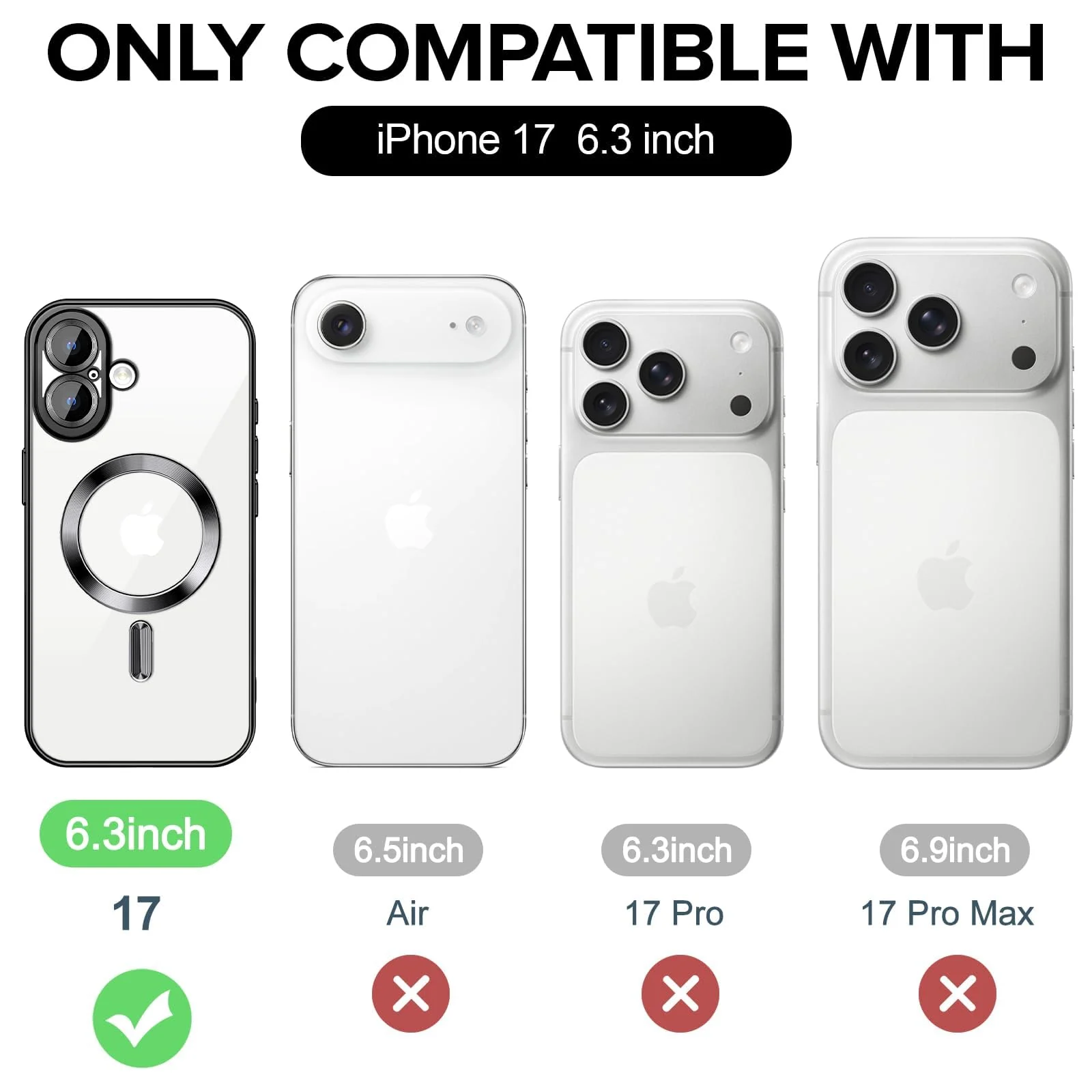 DL3 Mobilak Plated-Edge Protective Case for iPhone 17, Compatible with MagSafe accessories, Supports wireless charging, Camera protection - Black