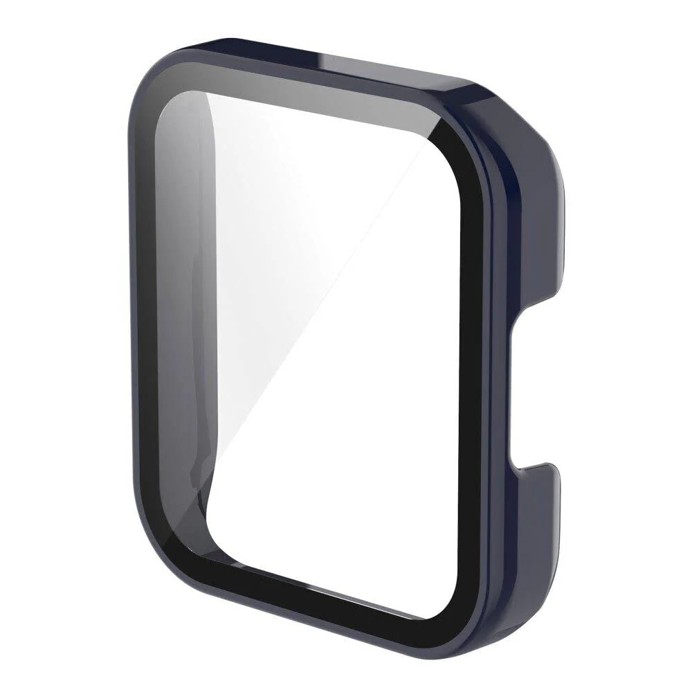 DL3 Mobilak Protective Case Compatible with Xiaomi Mi Redmi Watch 2 Lite, 9H Hardness PC Case Bumper Full Slim Protective Cover with Tempered Glass For Redmi Watch2 Lite - Blue