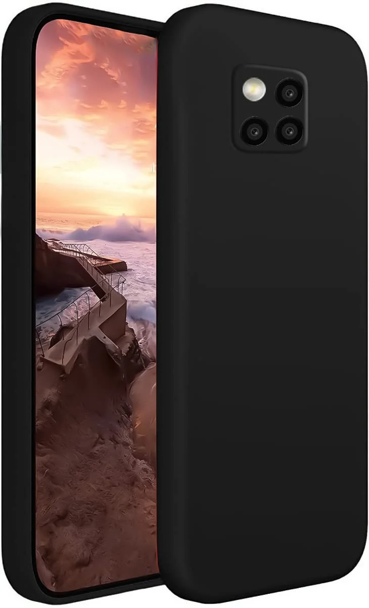 DL3 Mobilak Soft Silicone Protective Case for Huawei Mate 20 Pro with Microfiber Lining and Shockproof Design - Black