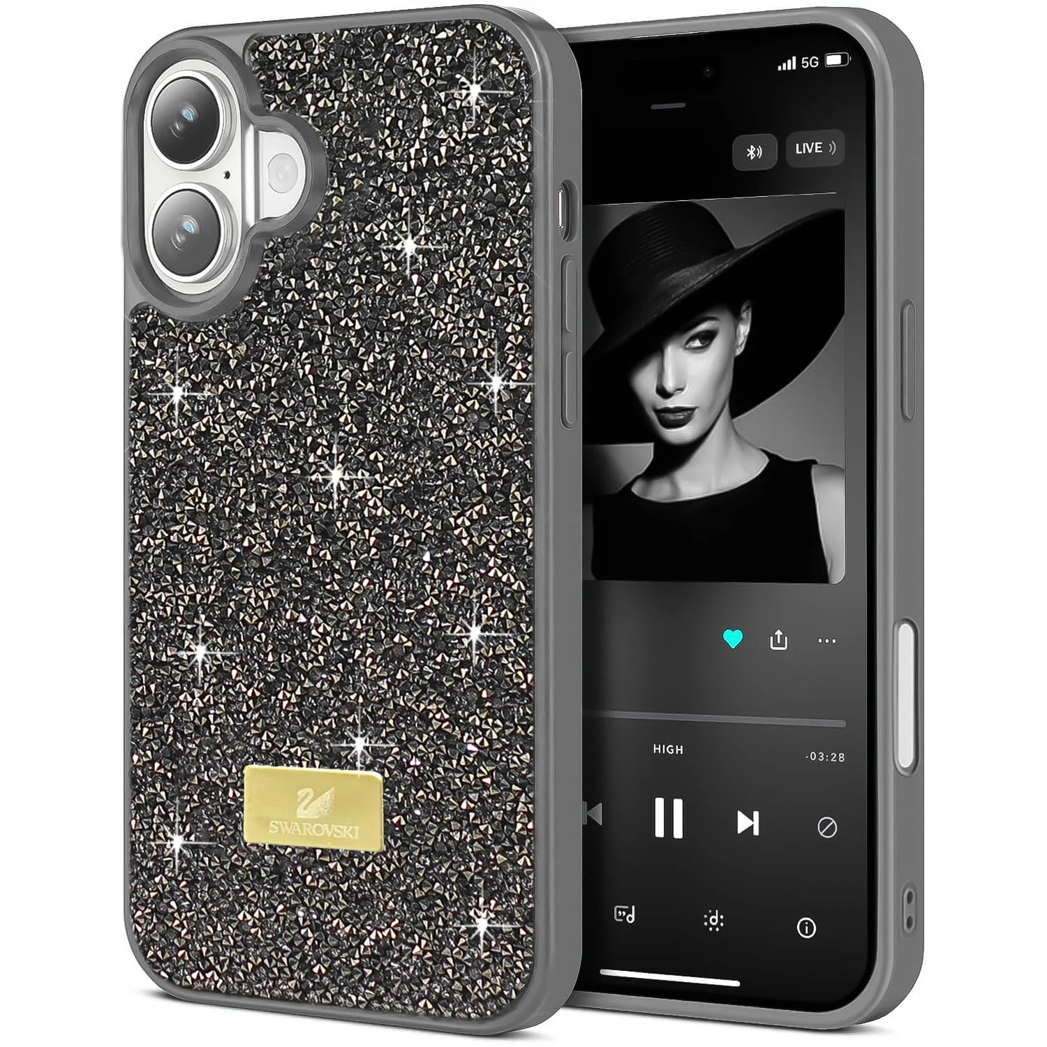 DL3 Mobilak Glitter Protective Case for iPhone 17 6.3-Inch, Supports wireless charging, Shock-absorbing protection, Scratch-resistant surface