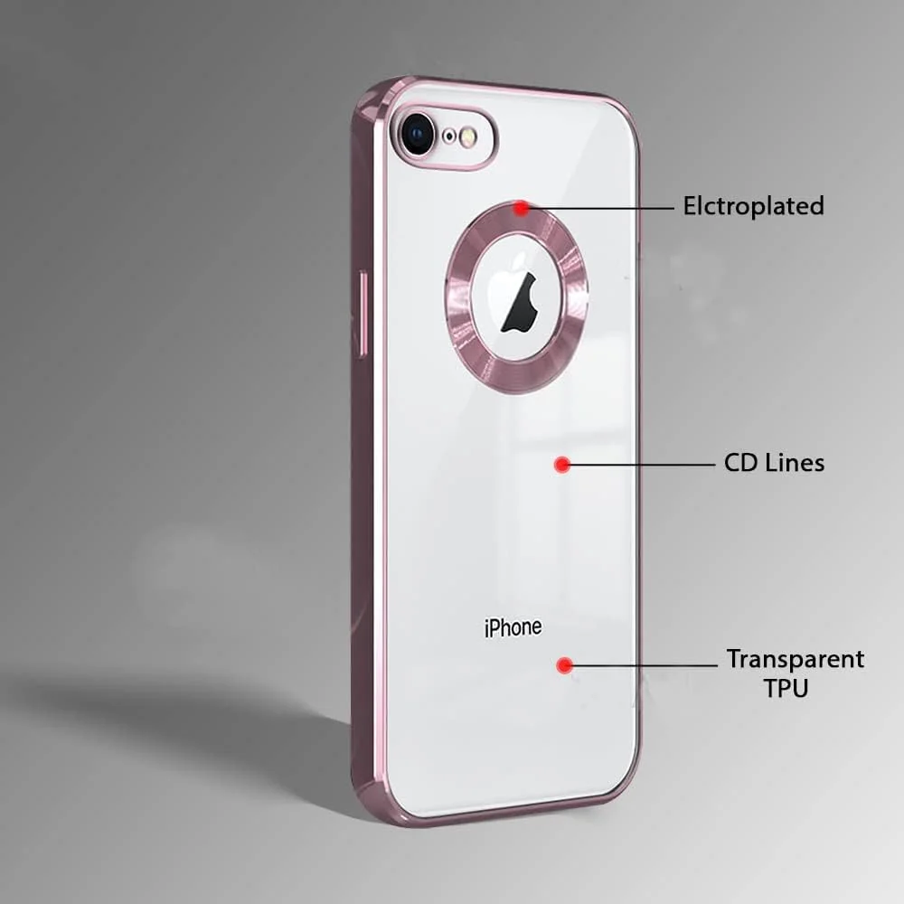 DL3 Mobilak Clear TPU Case for iPhone 6 Plus / iPhone 6S Plus, Camera protection, Shock-absorbing protection, Decorative glitter finish - Rose Gold