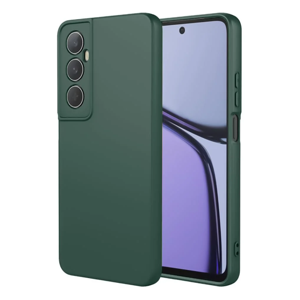 DL3 Mobilak Liquid Silicone Case for realme C65, Shock-absorbing protection, Scratch-resistant surface, Soft microfiber lining - Green