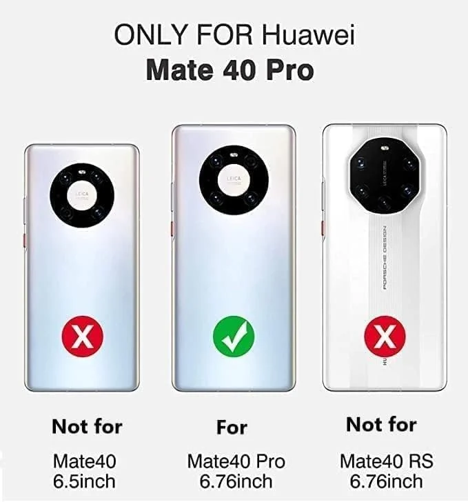 DL3 Mobilak Case Compatible with Huawei Mate 40 Pro, Cover Silicone Transparent TPU Gorilla Anti-shock Protector Camera Shockproof Corners - Clear