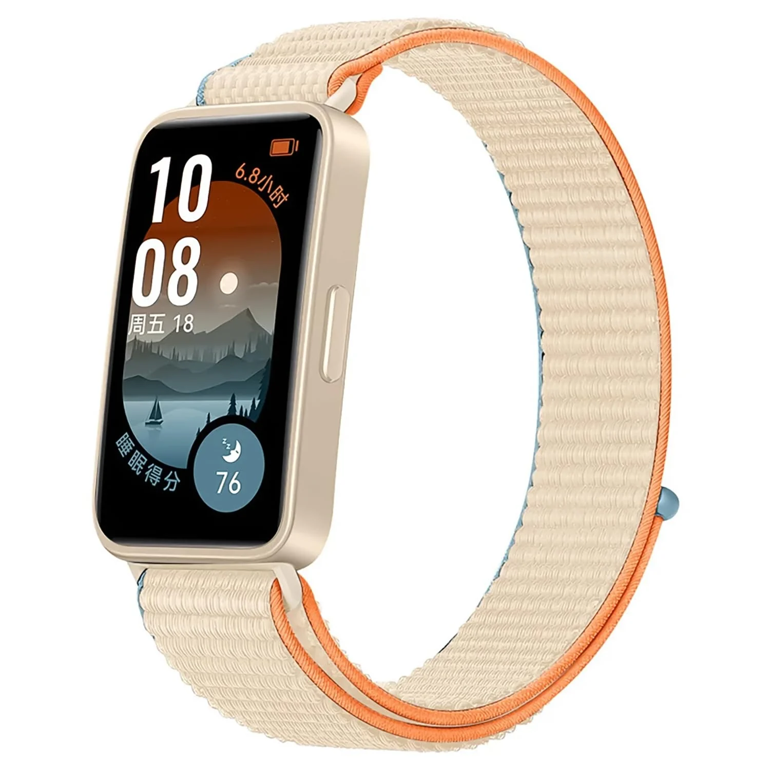 DL3 Mobilak Nylon Strap for Huawei Band 9 | Huawei Band 8 Watch Band, Men and Women Breathable Elastic Bracelet, Adjustable Straps Replacement Band Sport Watchband - Milk White
