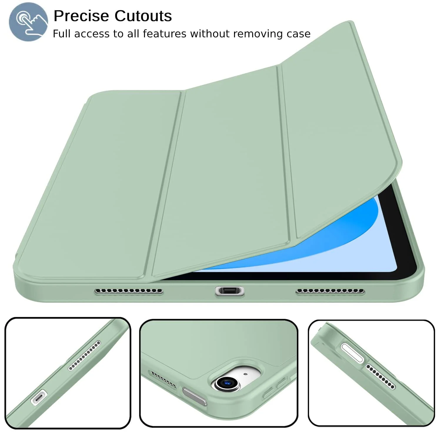 DL3 Mobilak iPad Air 11-Inch M2 (2024), iPad Air 5/4 (2022/2020 5th/4th 10.9-Inch) Case with Pencil Holder Full Body Protection + Charging Support Compatible with Apple Pencil (2nd - Mint Green