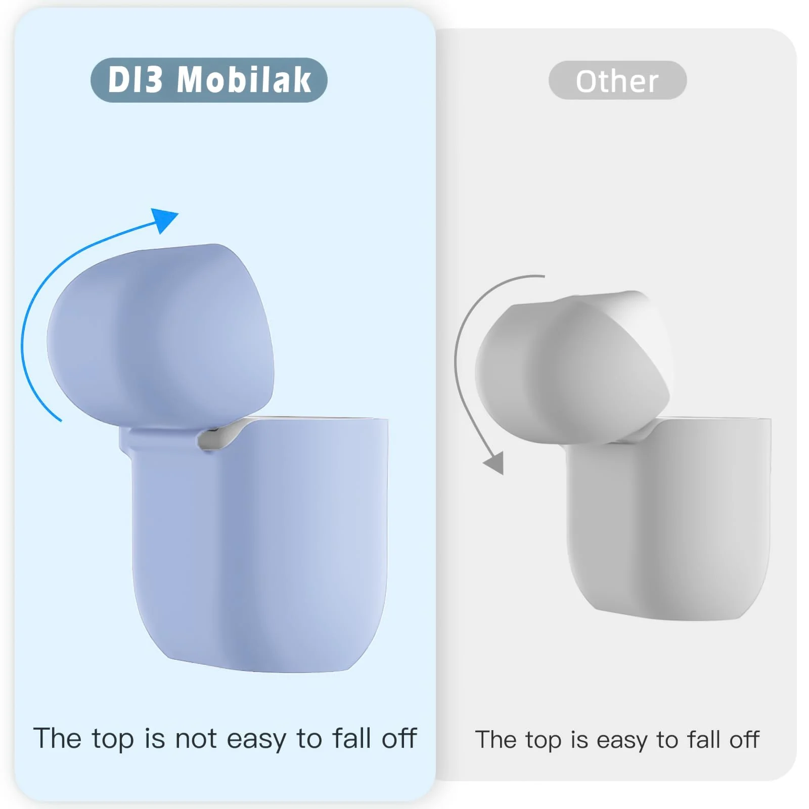 DL3 Mobilak Compatible with AirPods 4 Case (2024), Soft Silicone Full Protective Case Cover with Keychain, For Apple AirPods 4th Generation for Women Men - Sku Blue