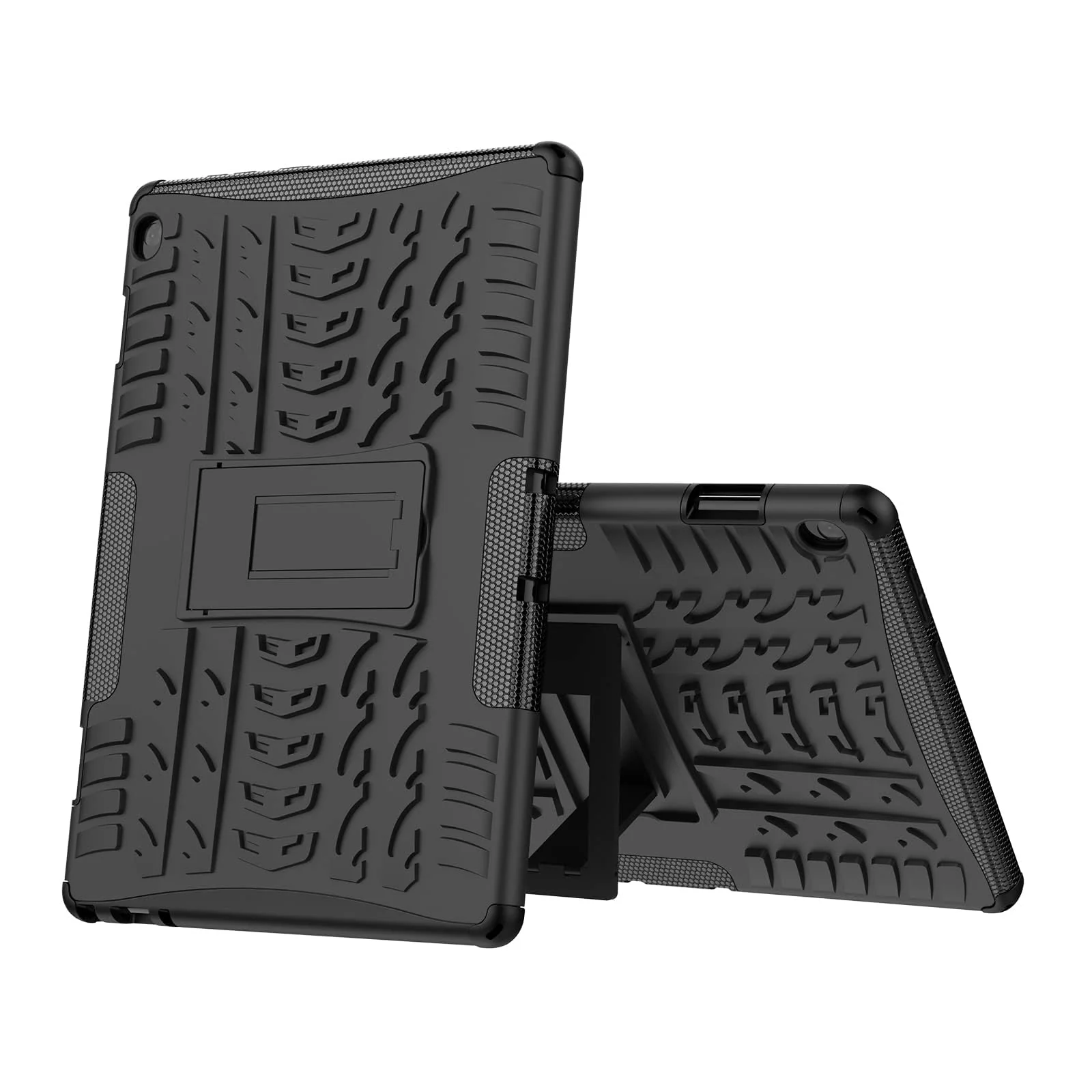 DL3 Mobilak Case For Lenovo Tab M10 HD TB-X505 / TB-X605 10.1-inch tablet, Hybrid Rugged Armor Heavy Duty 2 in 1 TPU + PC Combo Dual Layer Shockproof Case with Kickstand - Black