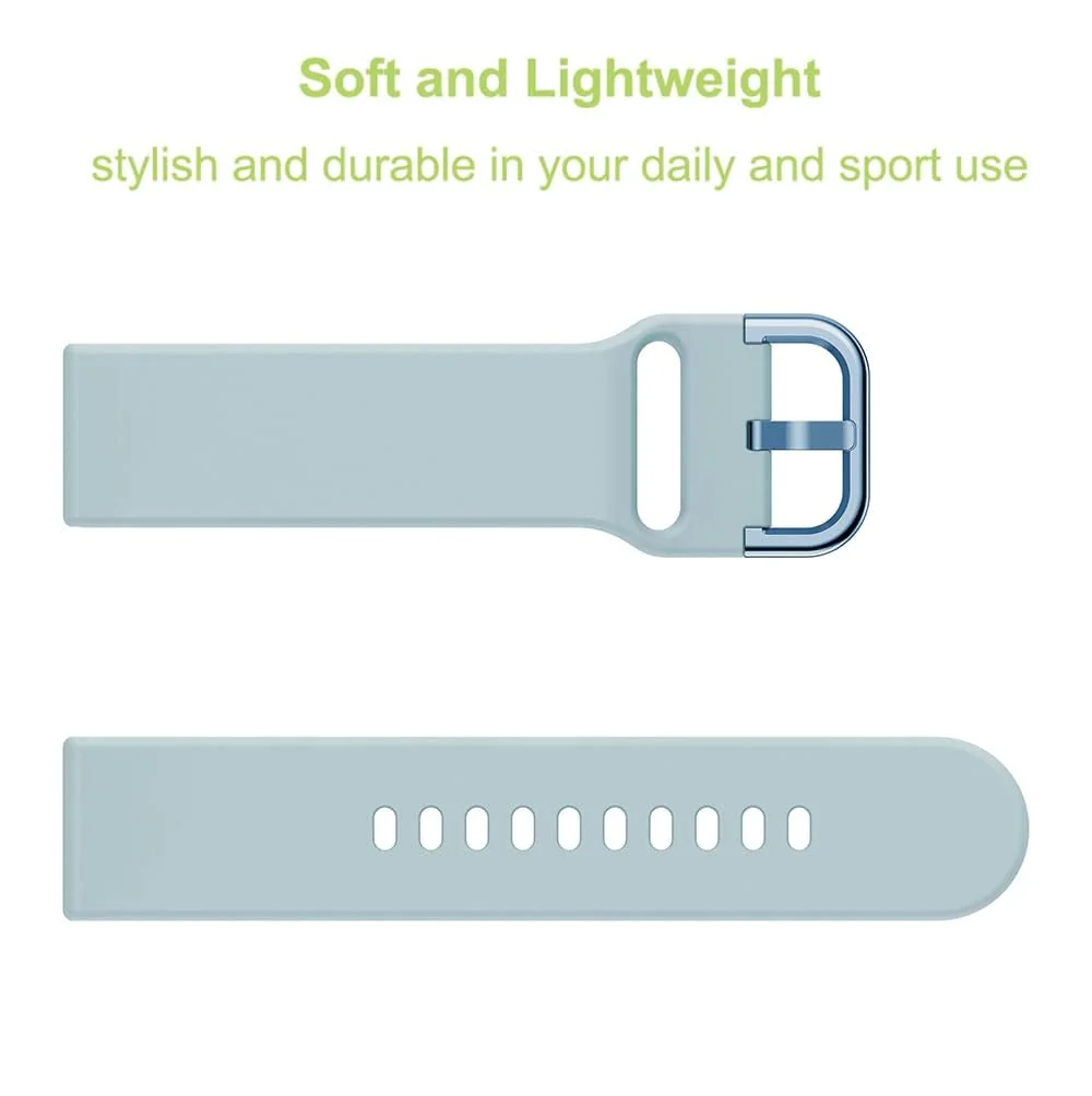 DL3 Mobilak Silicone Buckle Band 22MM Strap For Samsung Galaxy Watch3 45mm/Galaxy 46mm/Gear S3/For Huawei Watch 3/4/GT3 46MM/GT4 46MM/GT2E/GT2 Pro/GT GT2 46MM/Magic Watch2 46mm/Amazfit GTR 2/2e/3/4 - Light blue