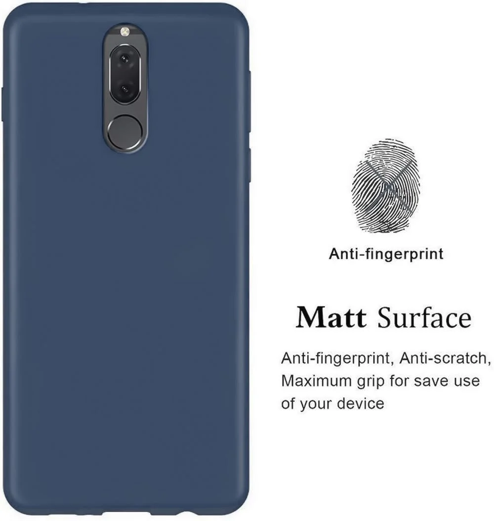 DL3 Mobilak Soft Silicone Protective Case for Huawei Mate 10 Lite with Microfiber Lining and Shockproof Design - Dark Blue