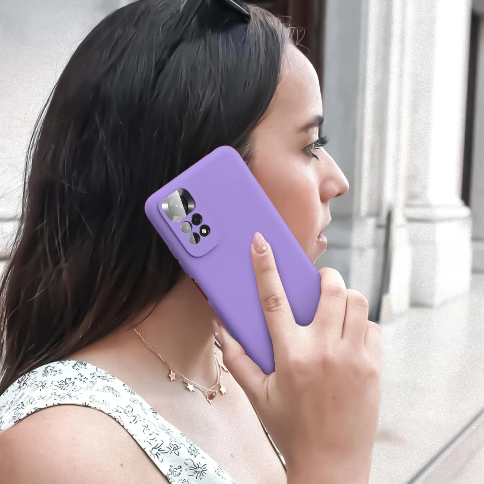 DL3 Mobilak Liquid Silicone Protective Case with Soft Microfiber Lining with Full Camera Protection for Xiaomi Redmi Note 12 Pro 4G / Redmi Note 11 Pro 4G&5G - Light Purple