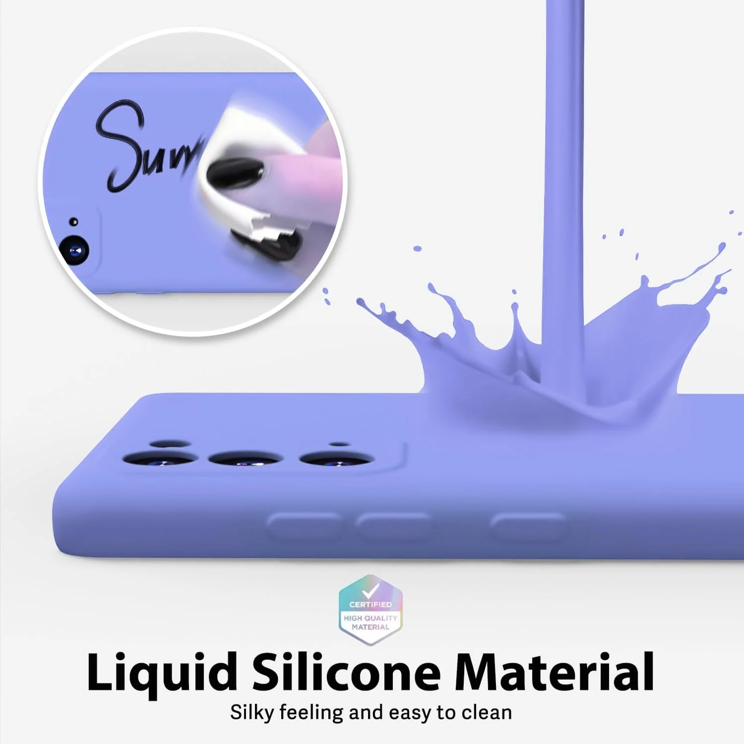 "DL3 Mobilak Liquid Silicone Case for Samsung Galaxy Note 20 5G (6.7""), Shock-absorbing protection, Scratch-resistant surface, Soft microfiber lining - Baby Blue"