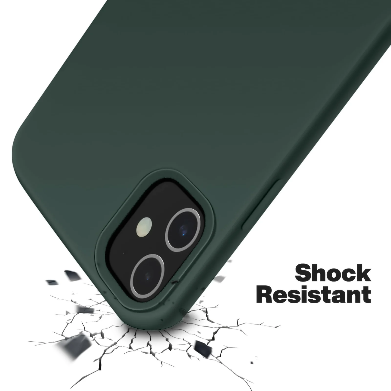 DL3 Mobilak Compatible with iPhone 11 (6.1 Inch) Case, Liquid Silicone Case, Full Body Protective Cover, Shockproof, Slim Phone Case, Anti-Scratch Soft Microfiber Lining - Oliv Green